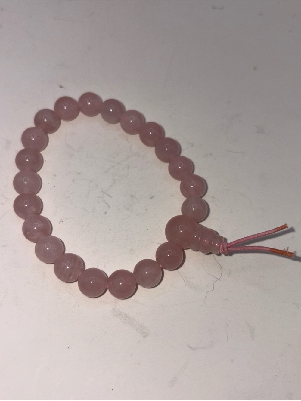 Vintage Rose Quartz Beaded Bracelet